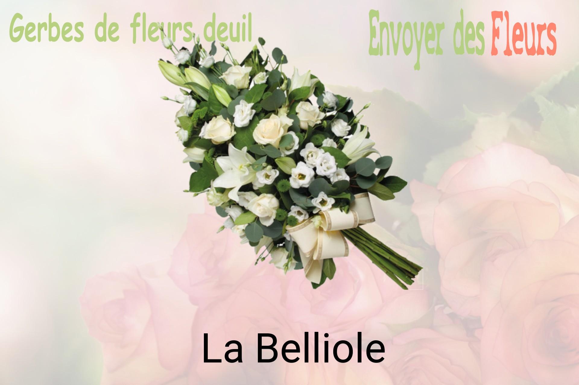 Gerbe de fleurs de deuil livrée à La Belliole